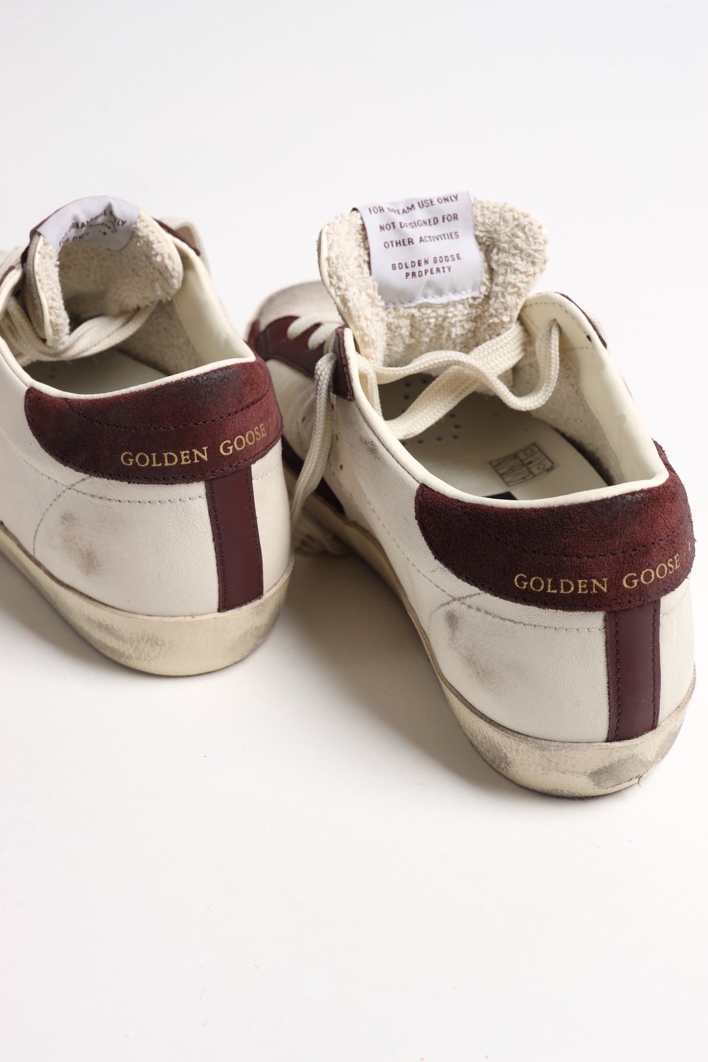 Sneaker Super Star in Butter/Burgundy Golden Goose