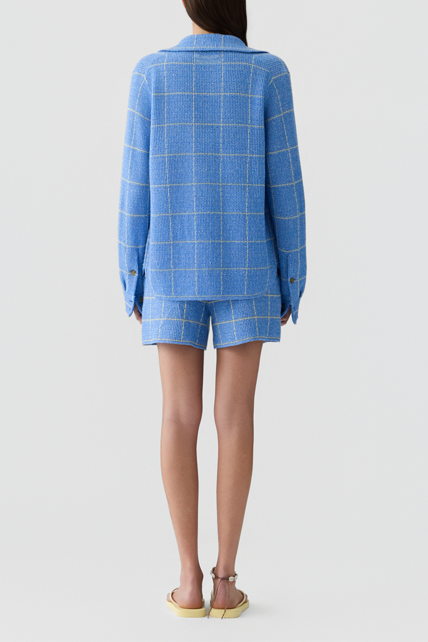 Dylan Plaid Blouse in Delft BlueGuest in Residence - Anita Hass