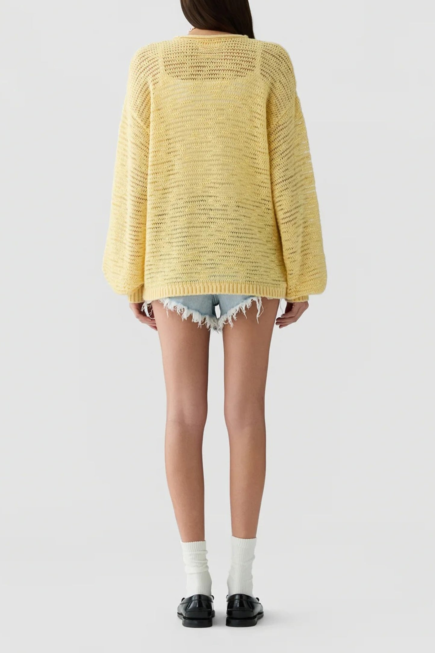 "Open Stripe" Sweater in Butter