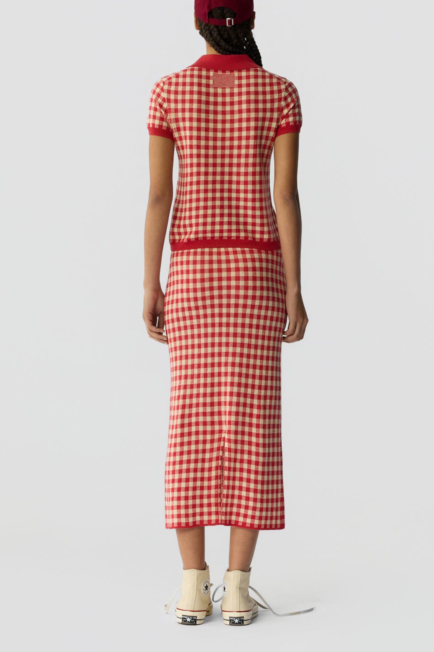 Gingham Skirt in Scarlet/MistGuest in Residence - Anita Hass