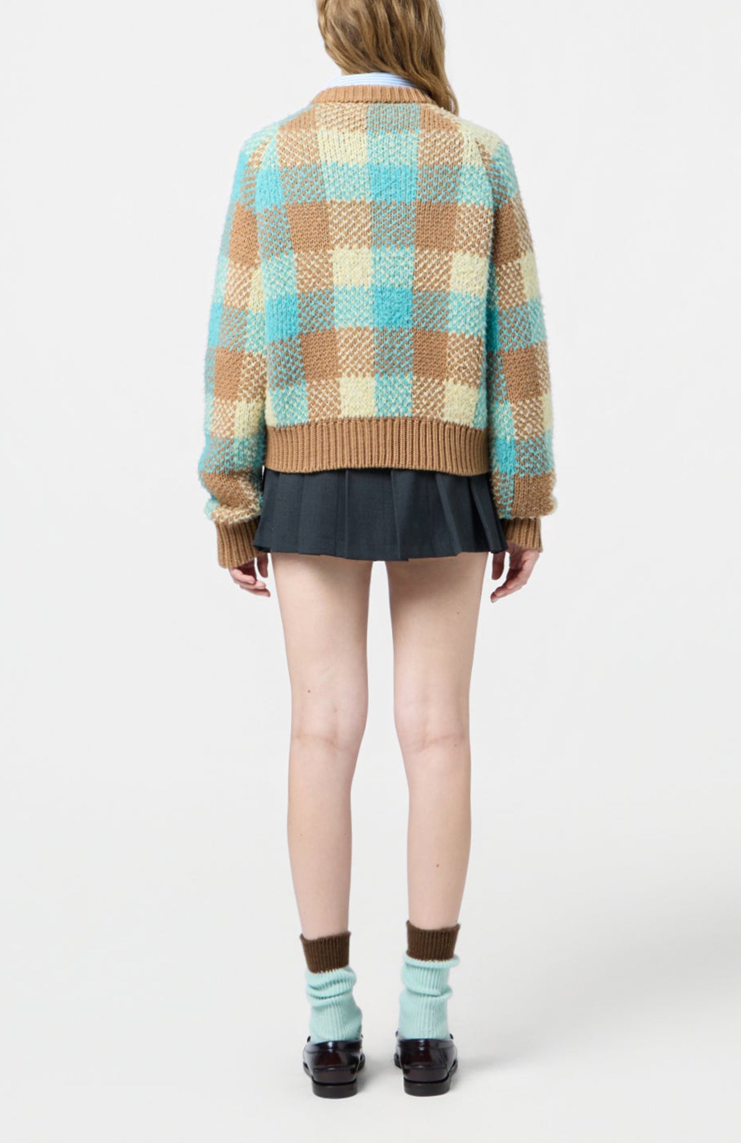 Cardigan Buffalo Plaid in Glacier ComboGuest in Residence - Anita Hass