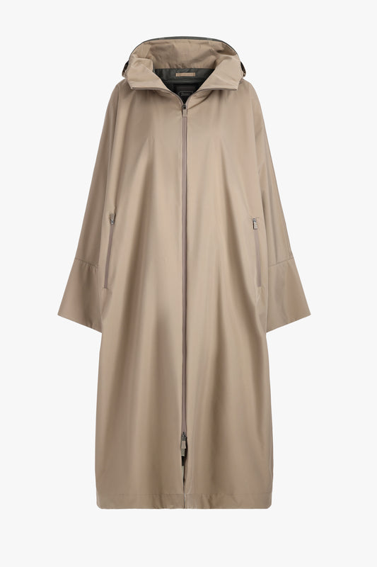 Woven Cape in Taupe by Herno - Anita Hass
