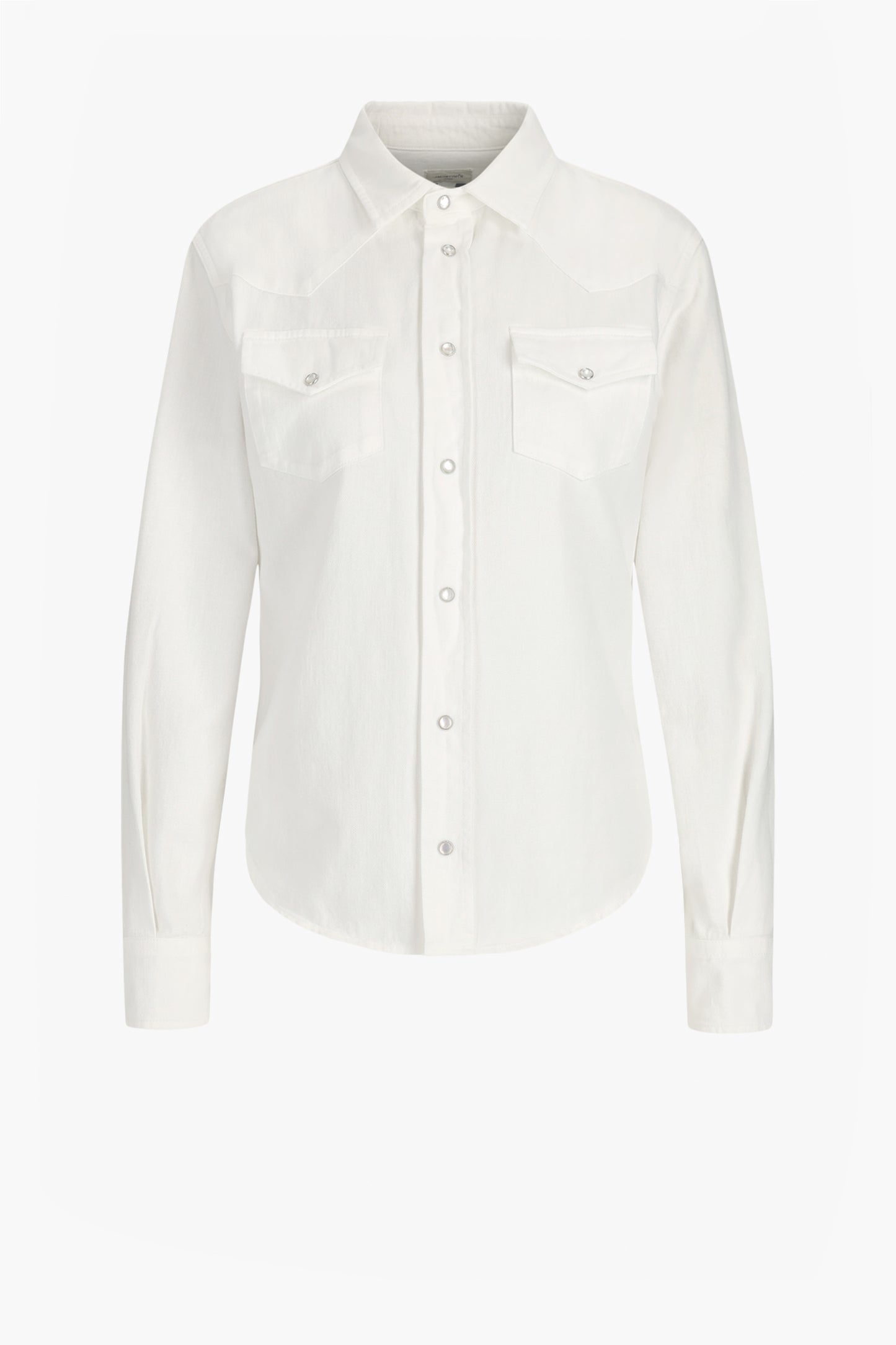 Western-Style Denim Blouse in Optical White by Jacob Cohën - Anita Hass