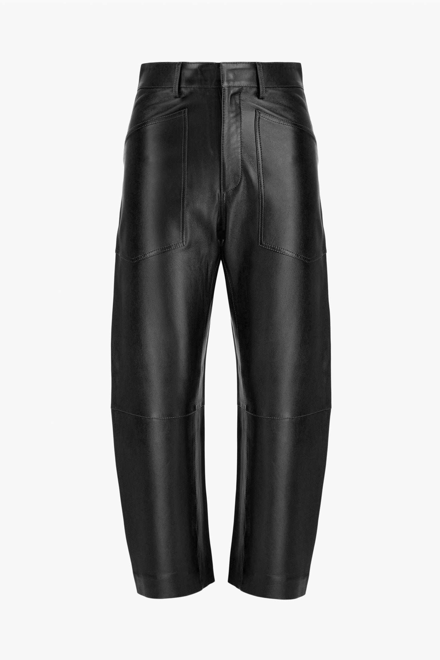 Lederhose Barrel Leg in Schwarz Jadia