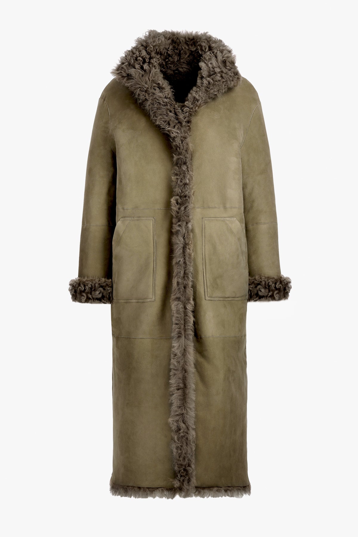 Jackie Reversible Coat in Muted Green