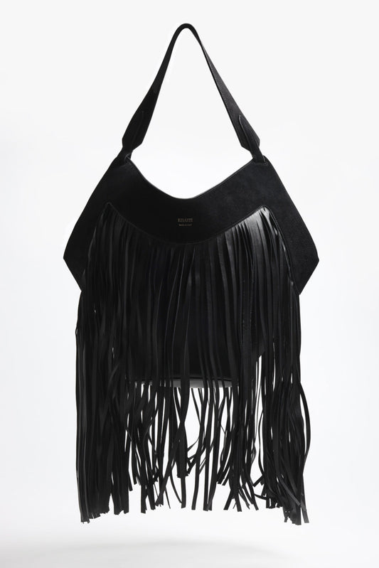 Lotus Fringes Small Bag in Black