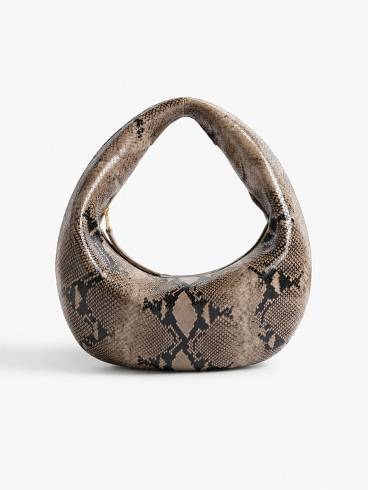 Olivia Medium Bag in Taupe Python