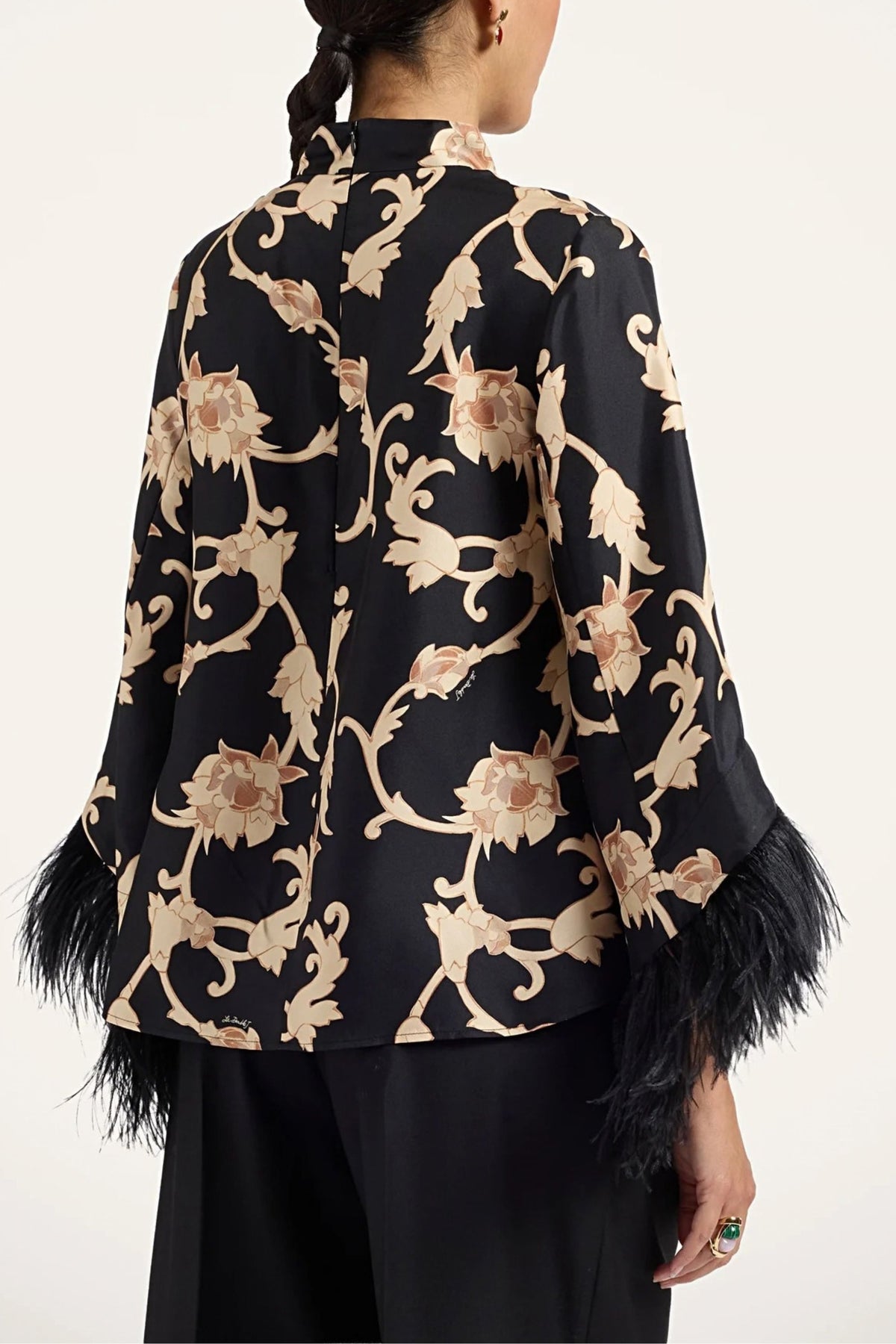 Bluse Make An Exit in Buttercup Black La Double J