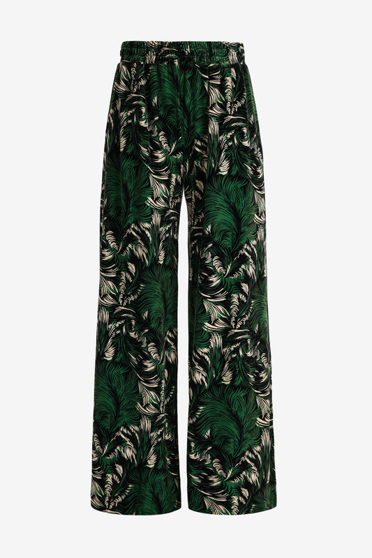 Hose Palazzo Velvet in Green La Double J