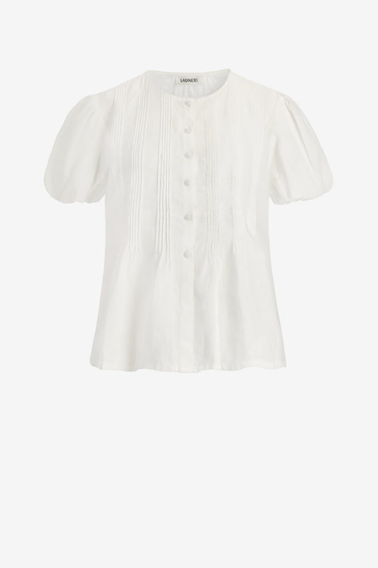 Bellina Blouse in White Ladneri