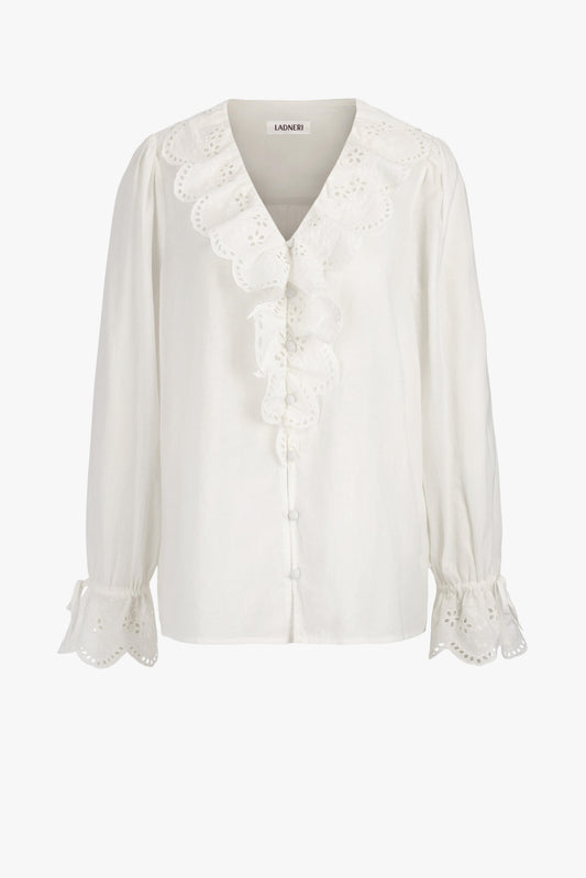 Lia Blouse in White – Ladneri