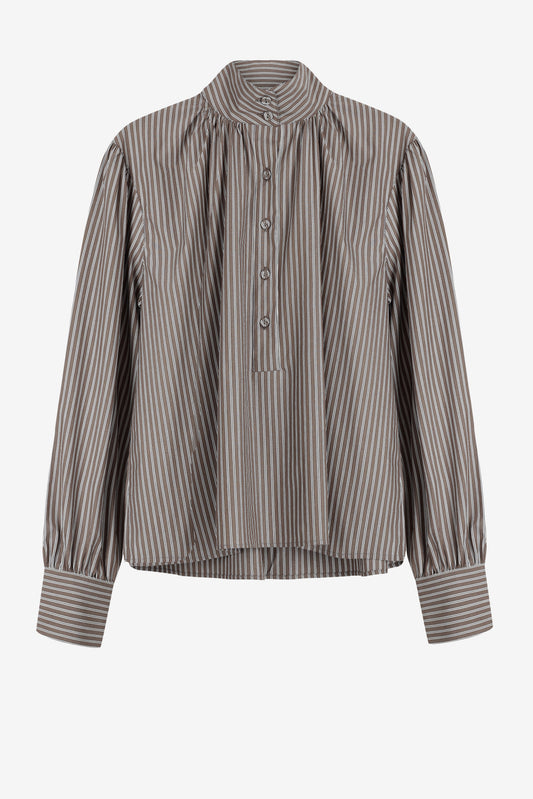 Bluse Lina in Braun/Weiß Ladneri