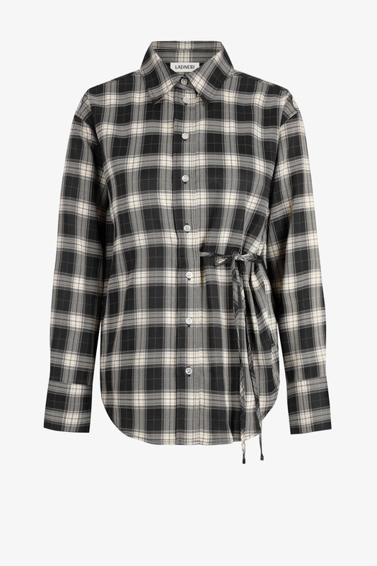 Bluse Vita in Black Check Ladneri