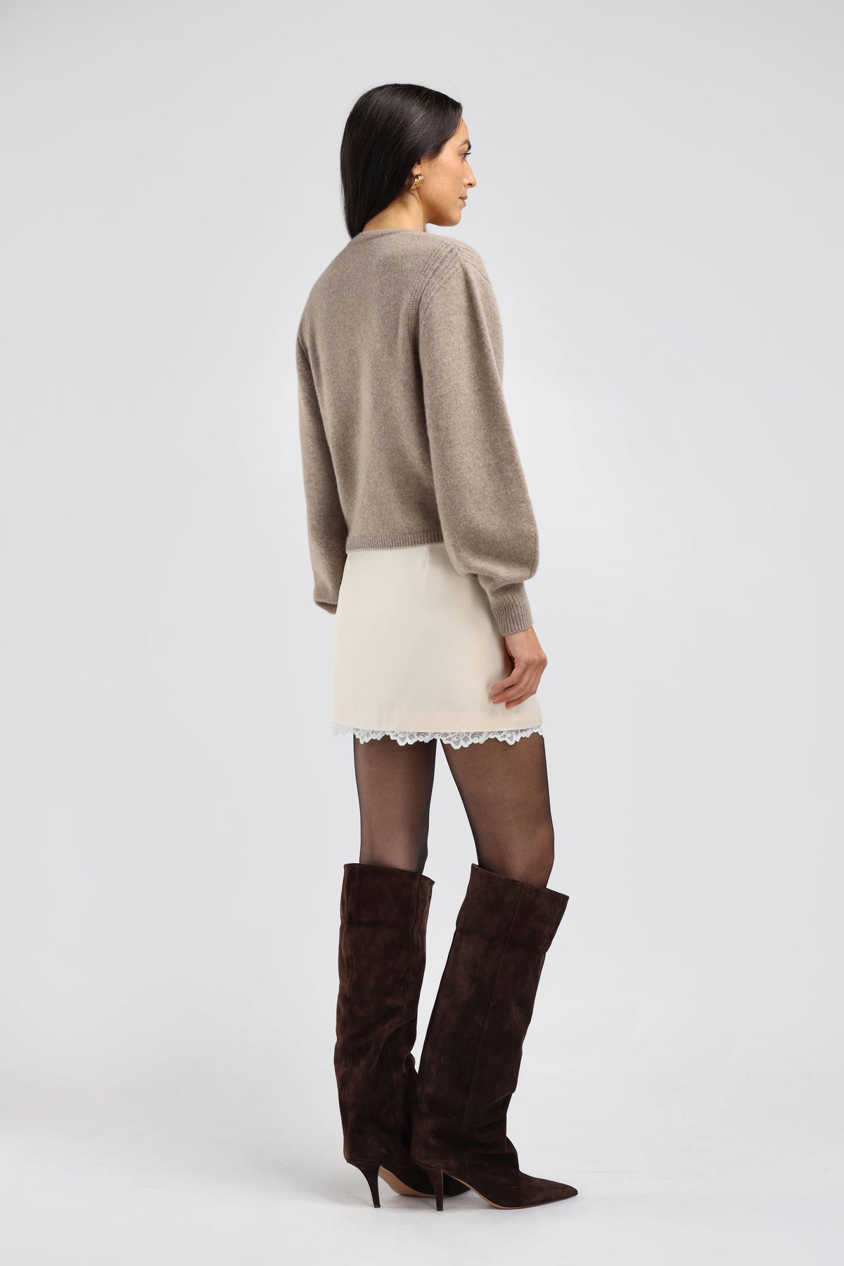 Cassis Lace Skirt in Cream by Ladneri - Anita Hass