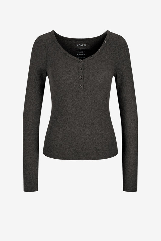 Longsleeve Greta in Graphite Melange Ladneri