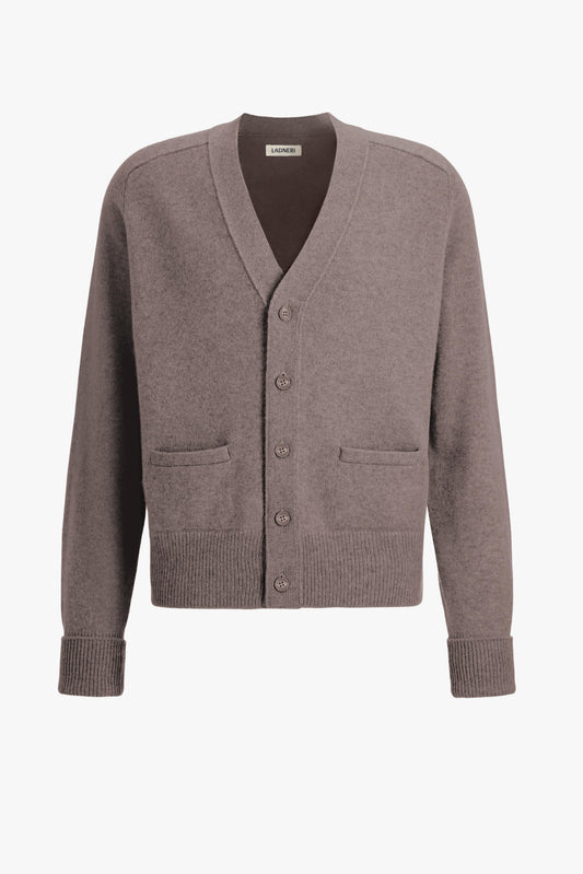 Jimmy Cardigan in Dark Brown Melange by Ladneri Men - Anita Hass