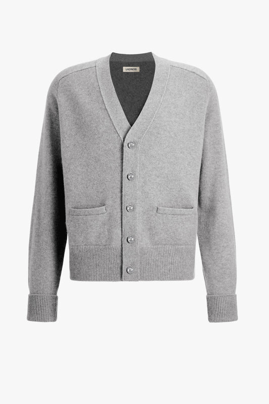 Jimmy Cardigan in Mid Grey Melange, Ladneri Men - Anita Hass