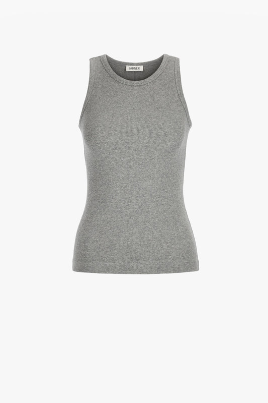 La Coeur Tank Top in Gray Melange by Ladneri - Anita Hass