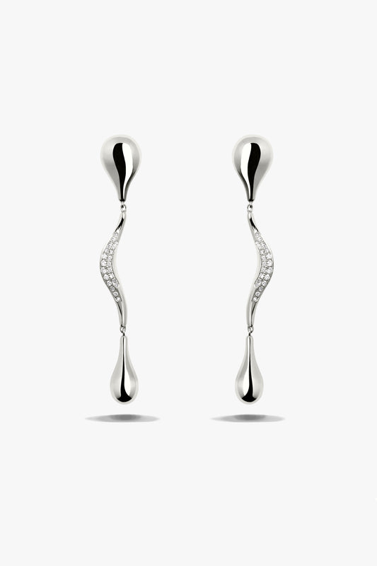 "Diamonds Drops" Earrings in Silver by Lilian von Trapp - Anita Hass