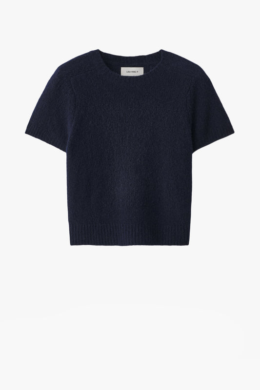 Siona Knitted Sweatshirt in Navy by Lisa Yang - Anita Hass