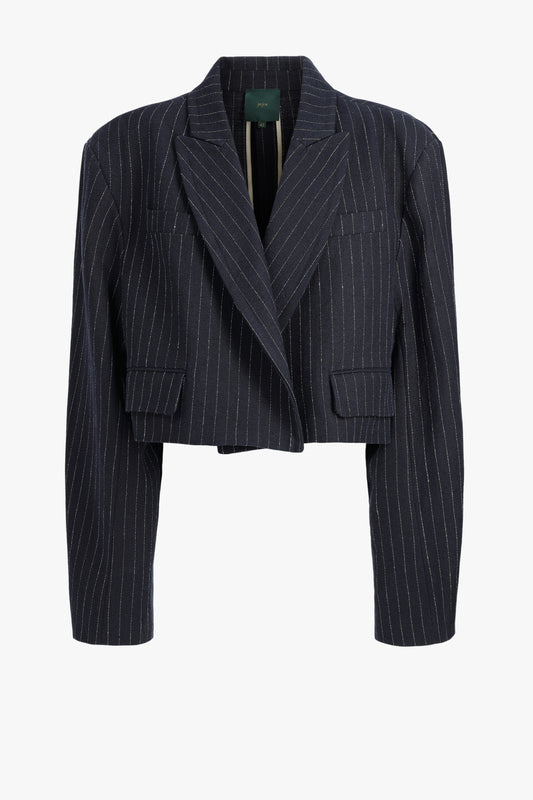 Alba Baby Blazer in Dark Blue Pinstripe by Maison Jejia - Anita Hass