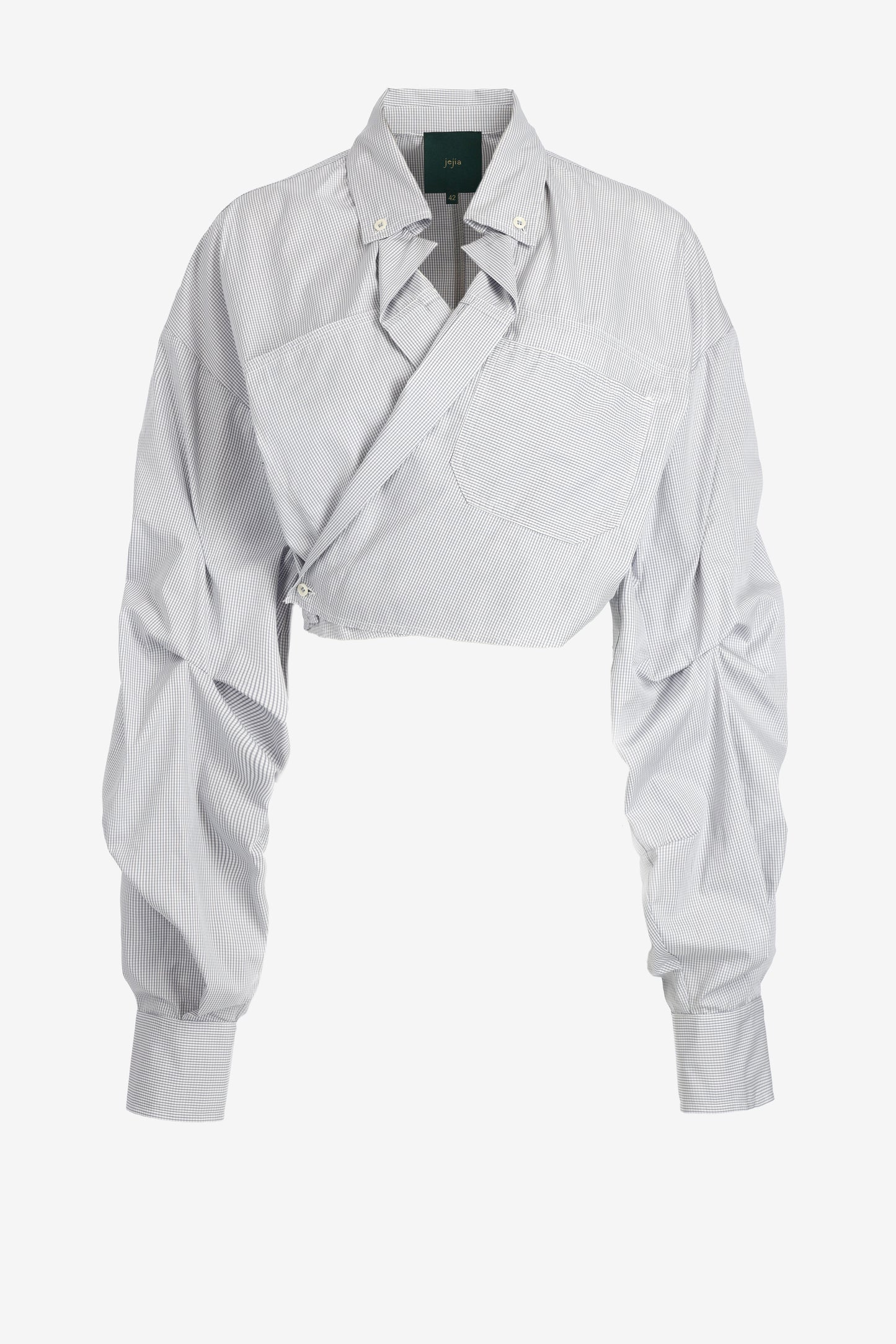 Gina Blouse in Gray Check by Maison Jejia - Anita Hass
