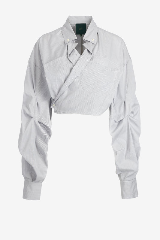 Gina Blouse in Gray Check by Maison Jejia - Anita Hass
