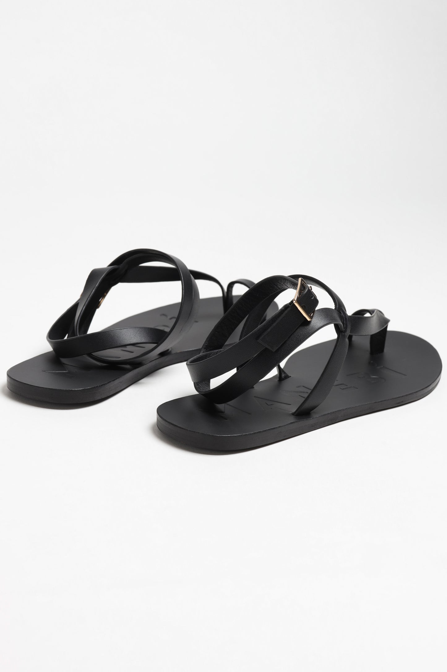 Toeloop Sandals in Black by Manebi - Anita Hass