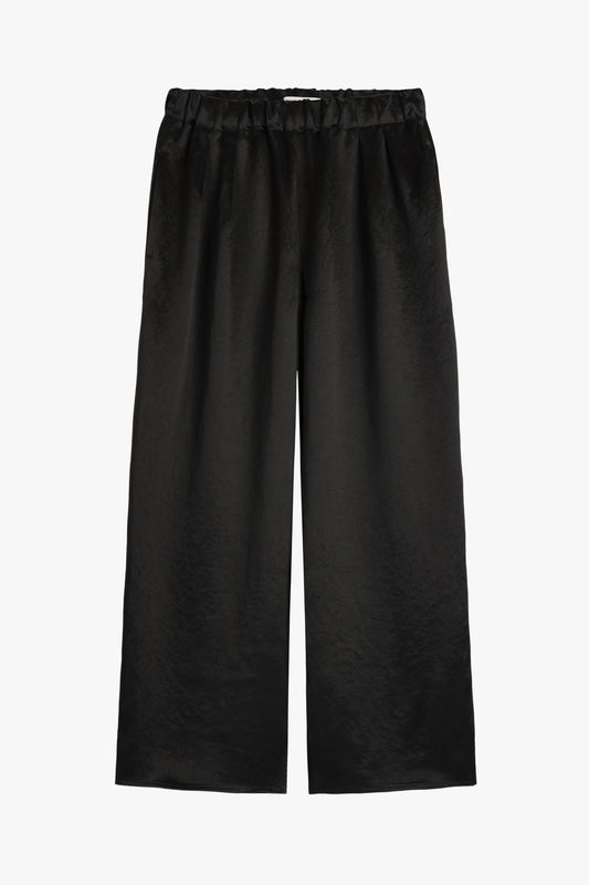 Hose Satin Wide Leg Crop in Schwarz Maria McManus