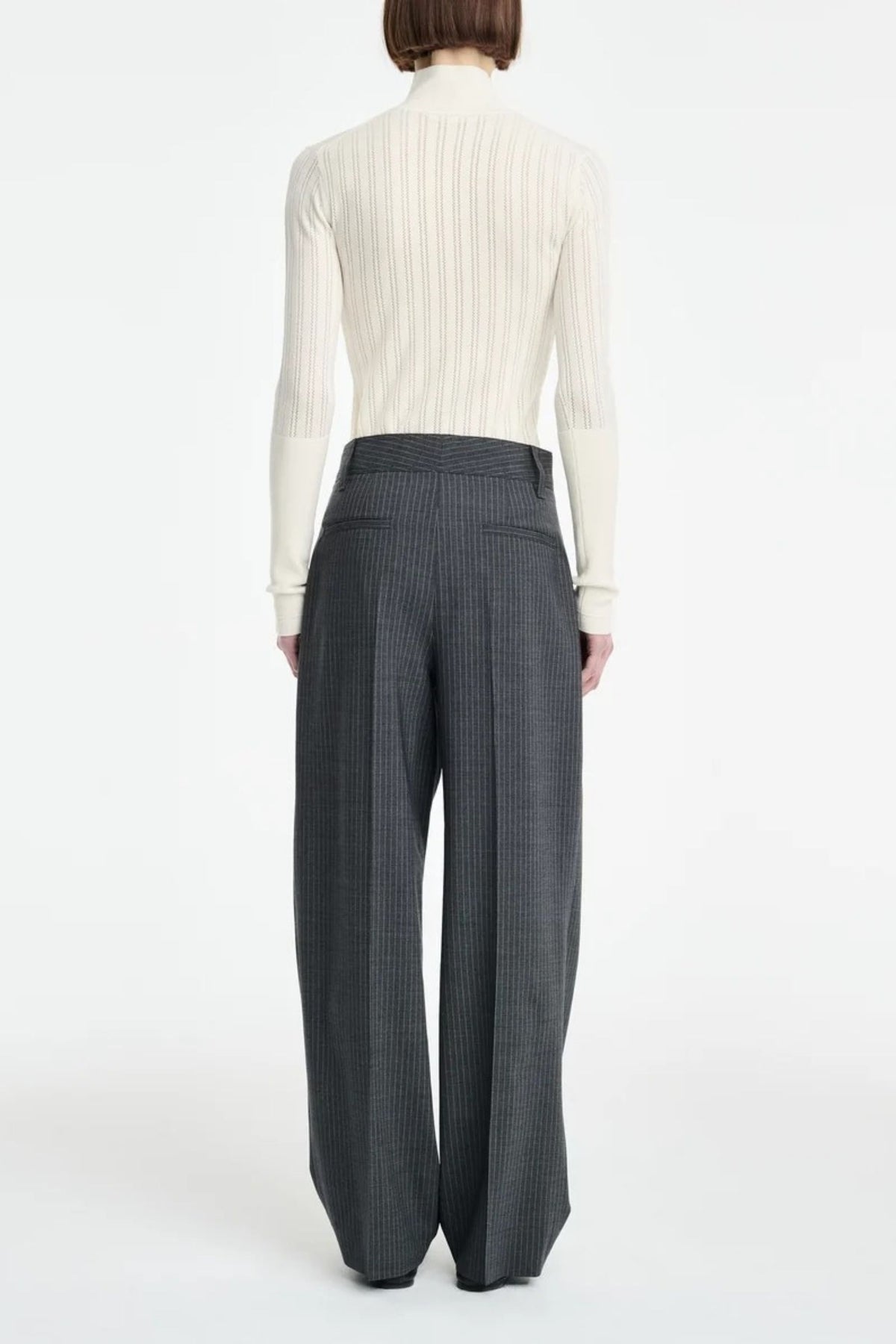 Hose Single Pleat in Charcoal Stripe Maria McManus