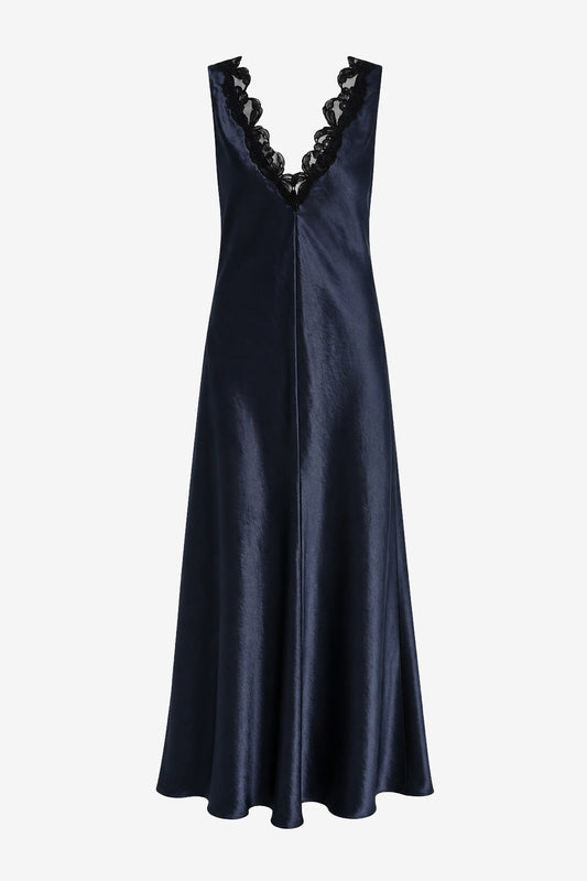 Maxi Lace Dress in Navy