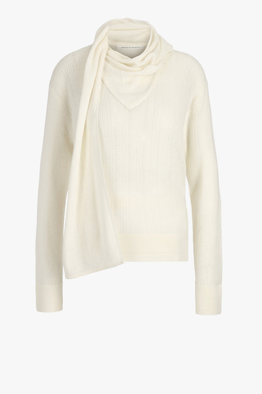 Pullover Drop Needle Scarf in Ivory Maria McManus