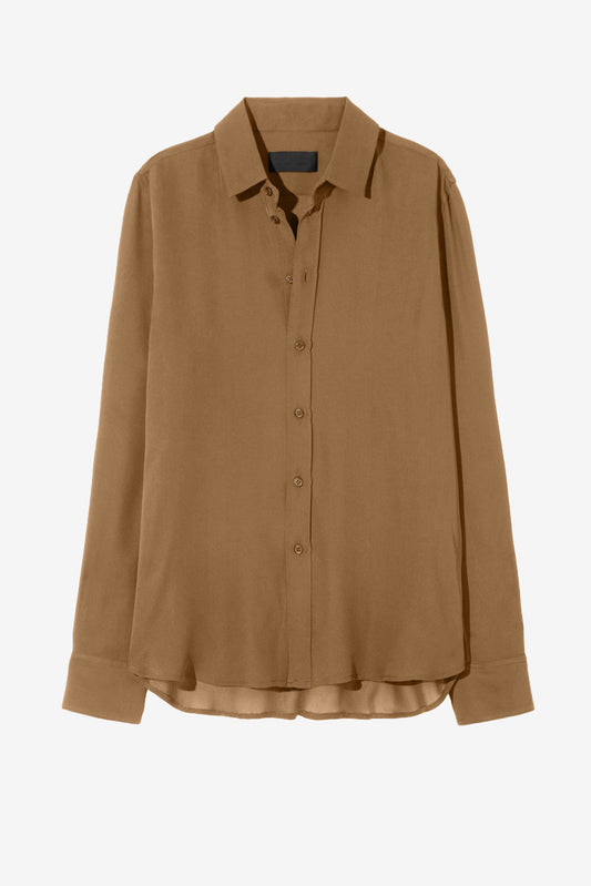 Gaia Slim Blouse in Cognac by Nili Lotan - Anita Hass