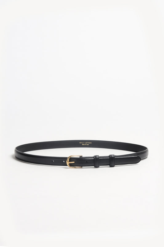 Gürtel Jane Shiny Brass in Schwarz Nili Lotan
