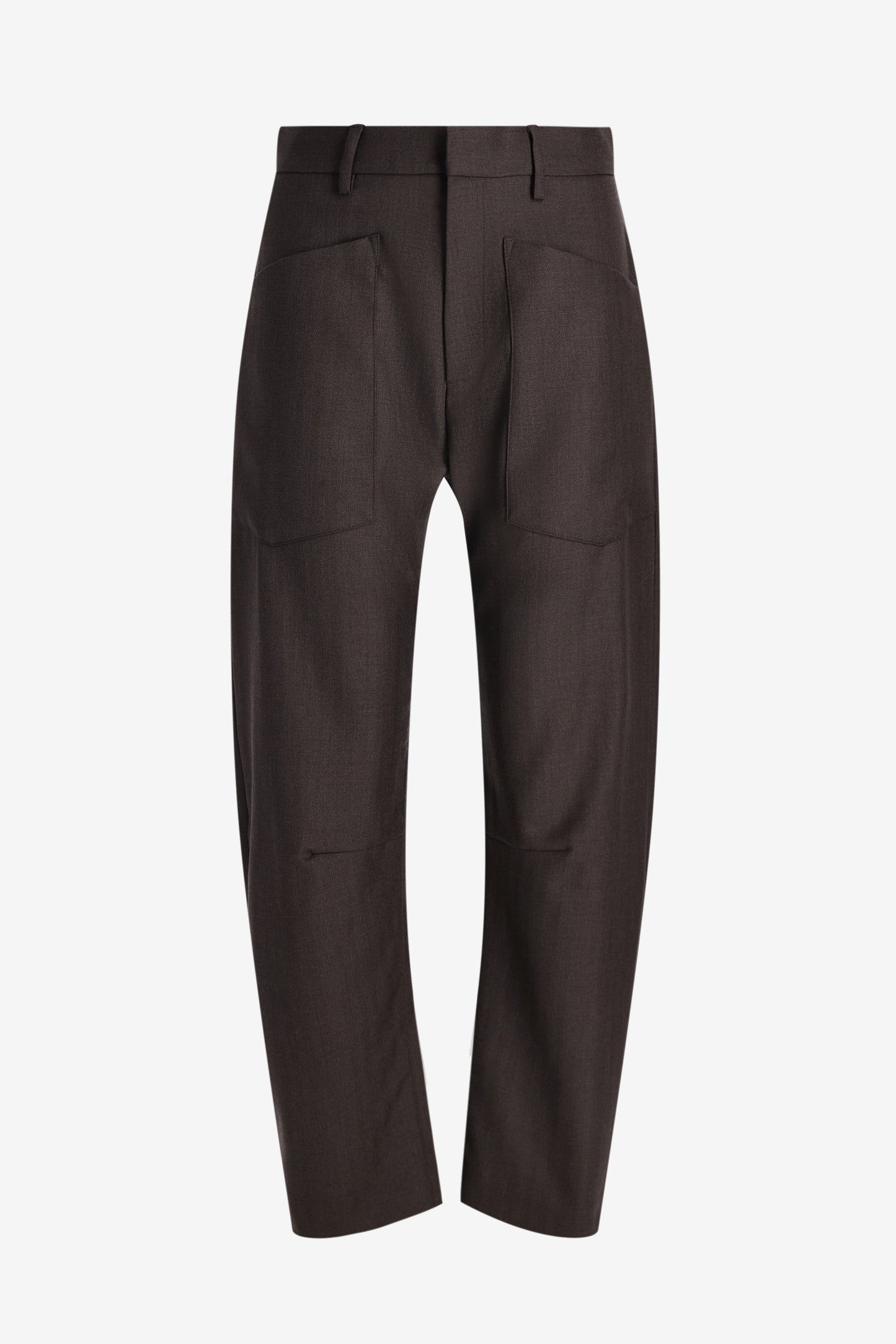 Shon Wool Pants in Brown Herringbone