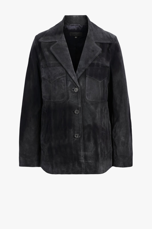 Dominic Leather Jacket in Midnight