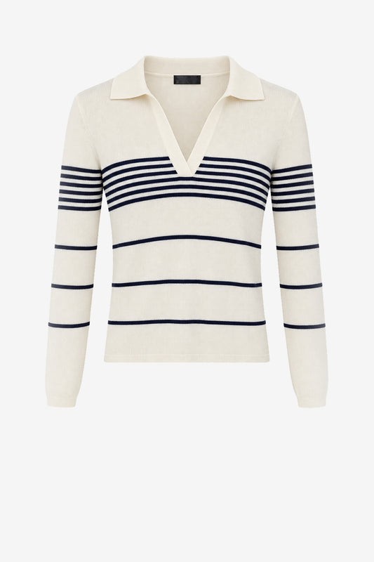 Pullover Lucille in Ivory/Navy Nili Lotan