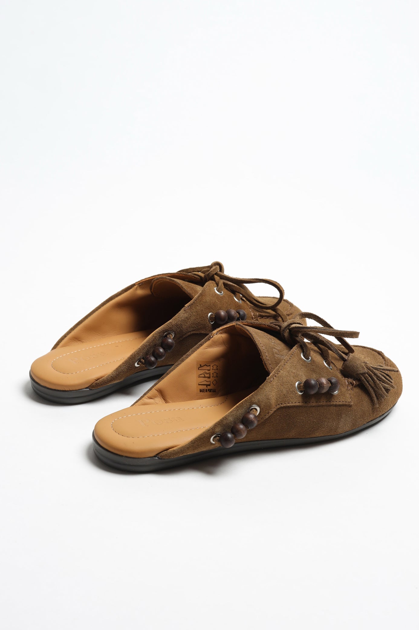 Mules Boat Beads in TabaccoPosa - Anita Hass