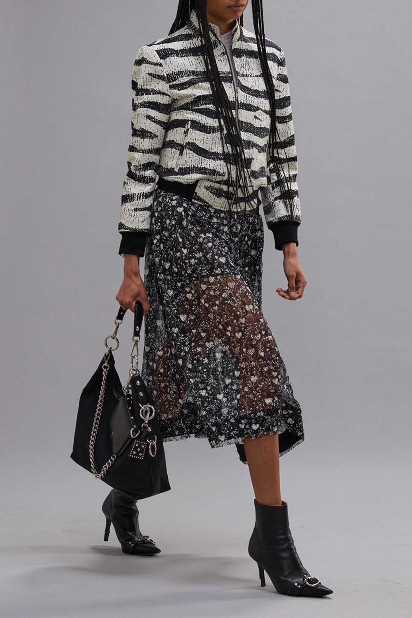 Jacke Shrunken in Black/White ZebraR13 - Anita Hass