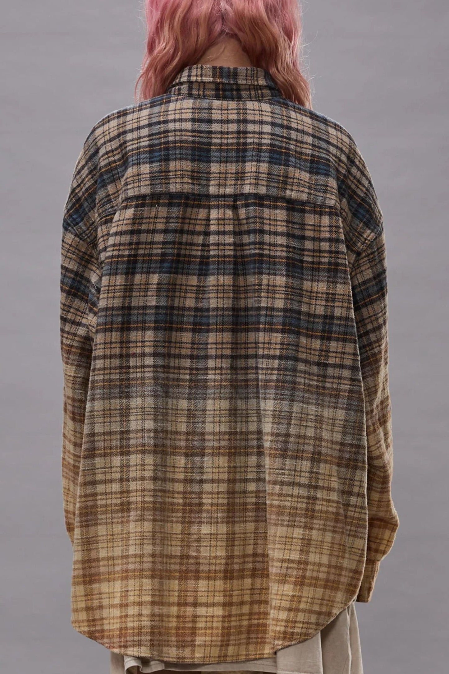 Bluse Boyfriend in Bleached Blue/Yellow R13