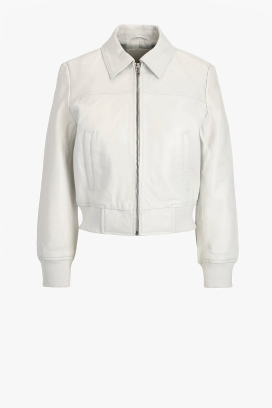 Berlin leather jacket in white