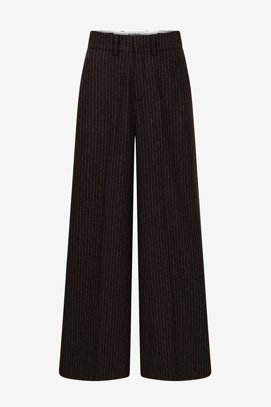Ivon Flannel Pants in Pin Stripe Brown