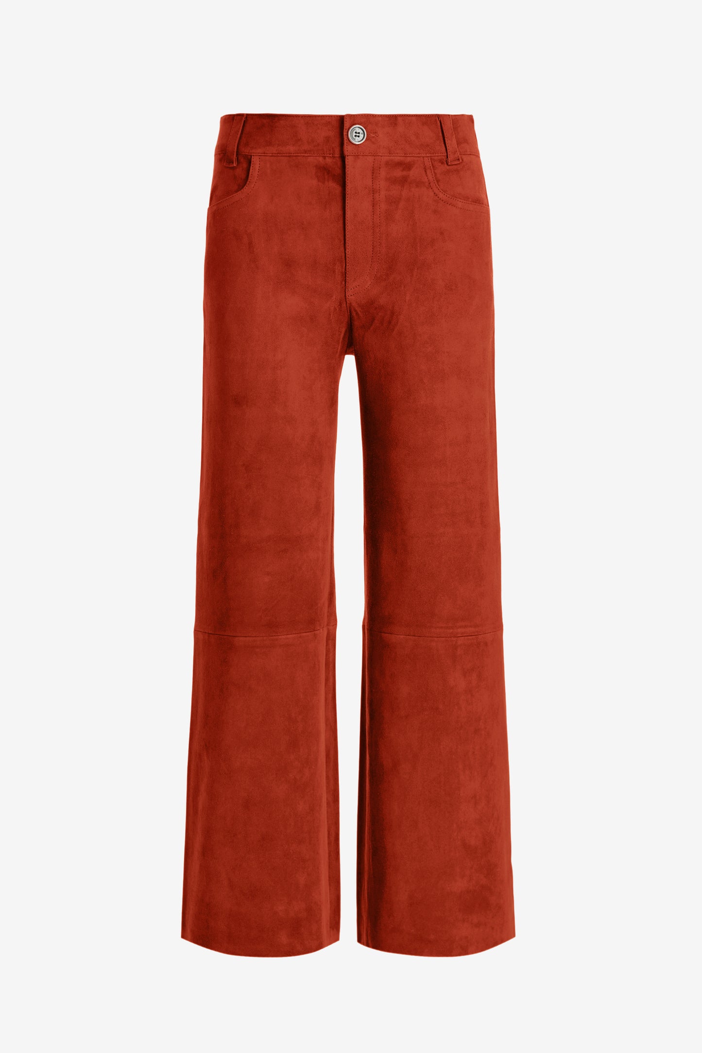 Lilou Ten Leather Pants in Suede Rust
