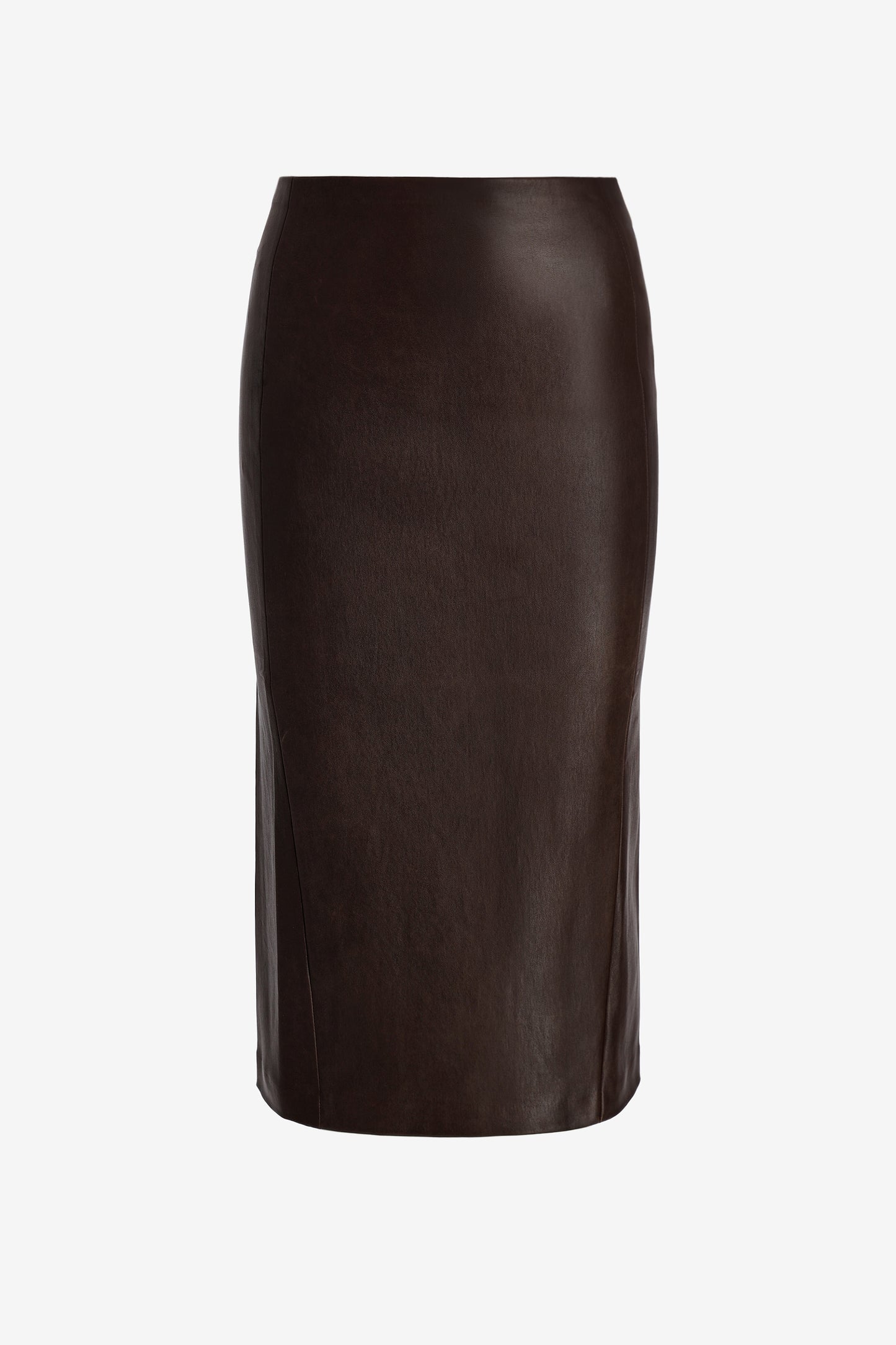 Britt Leather Skirt in Choco