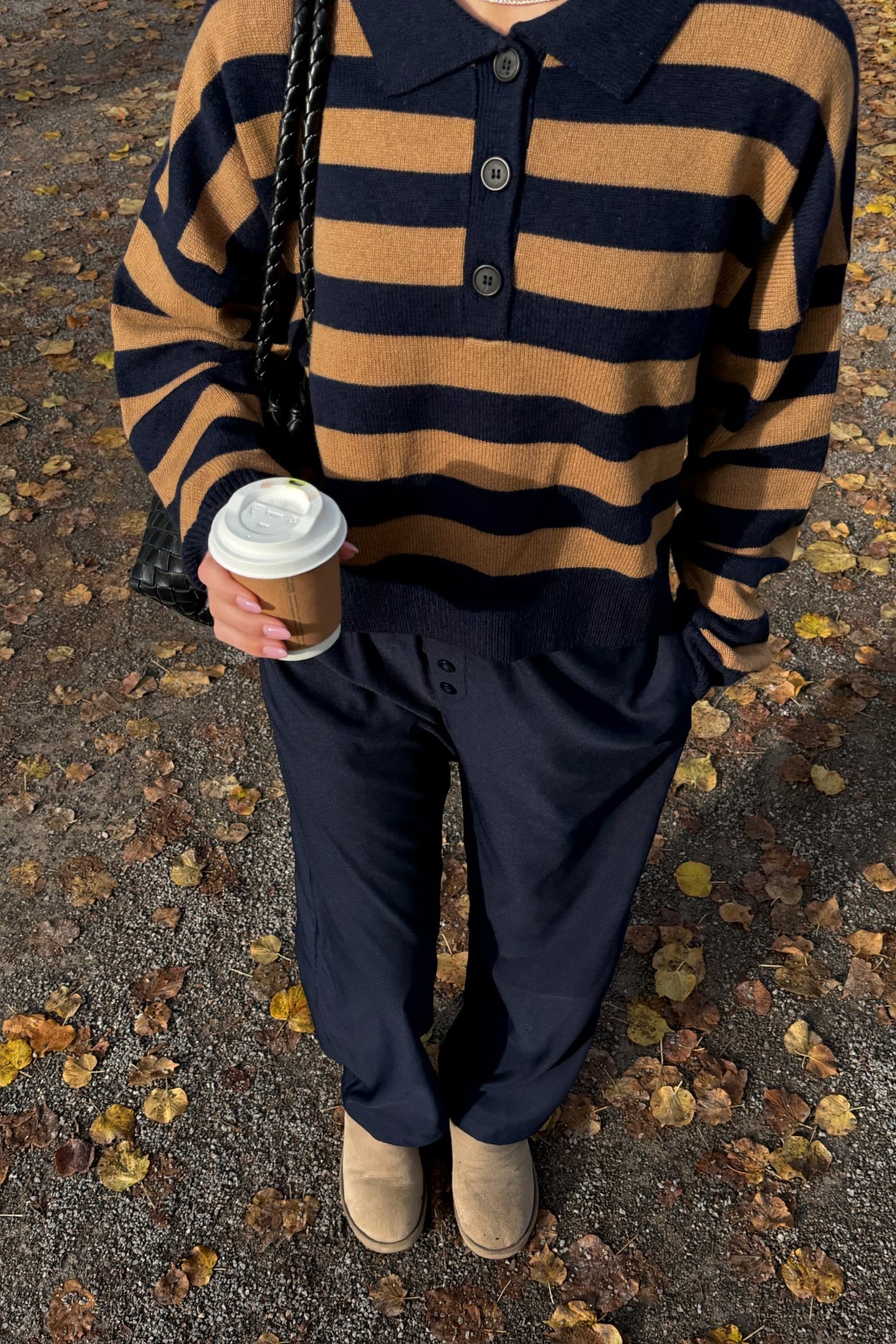 Strickpolo Celia in Grün/Navy