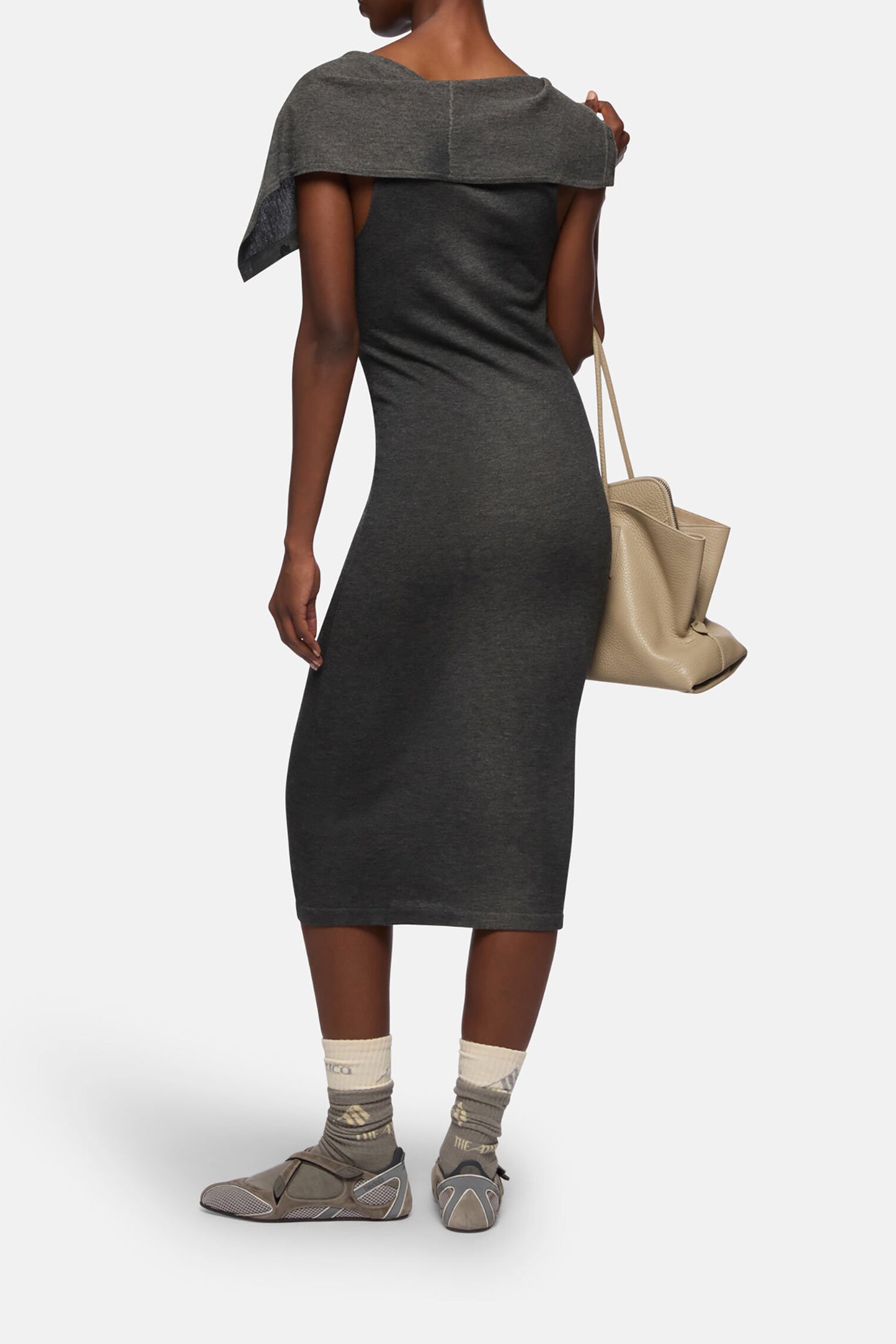 Kleid Button Neck in GreyThe Attico - Anita Hass