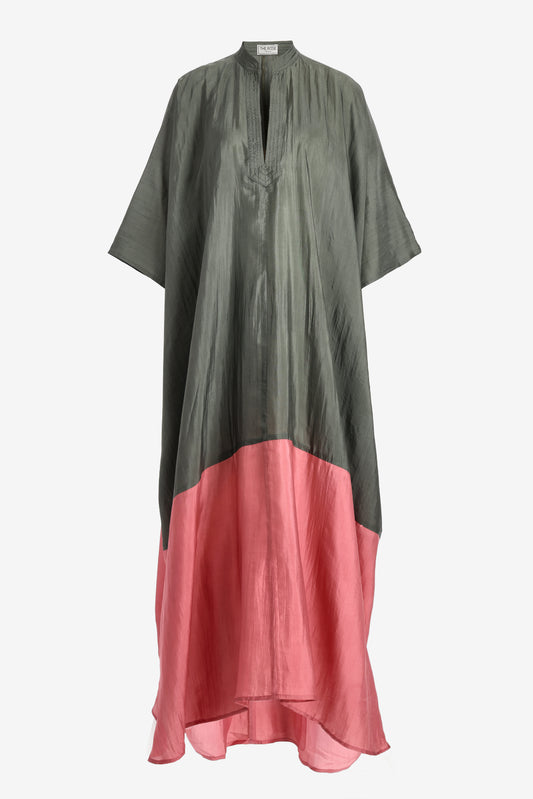 Two-Tone Tunic in Khaki/Pink: The Rose Ibiza - Anita Hass