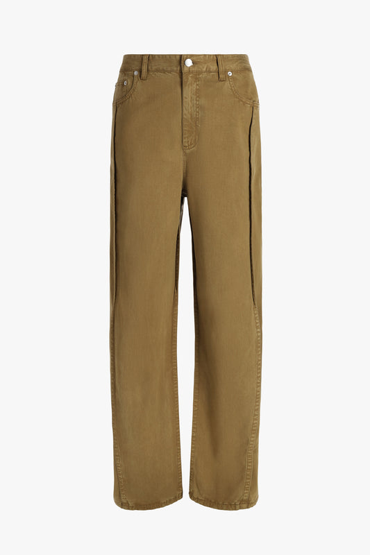 Pantalon « Twill Tuck » couleur « Dark Tan » de Tibi - Anita Hass