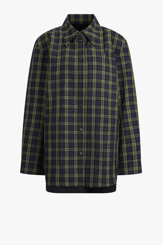 Jacke Easy Plaid in Blue/Khaki Tibi