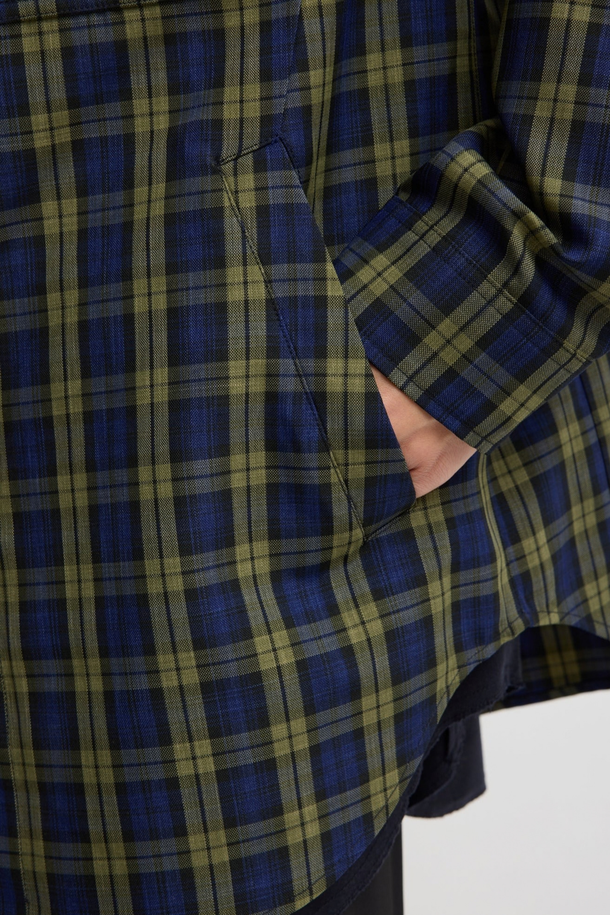 Jacke Easy Plaid in Blue/Khaki Tibi